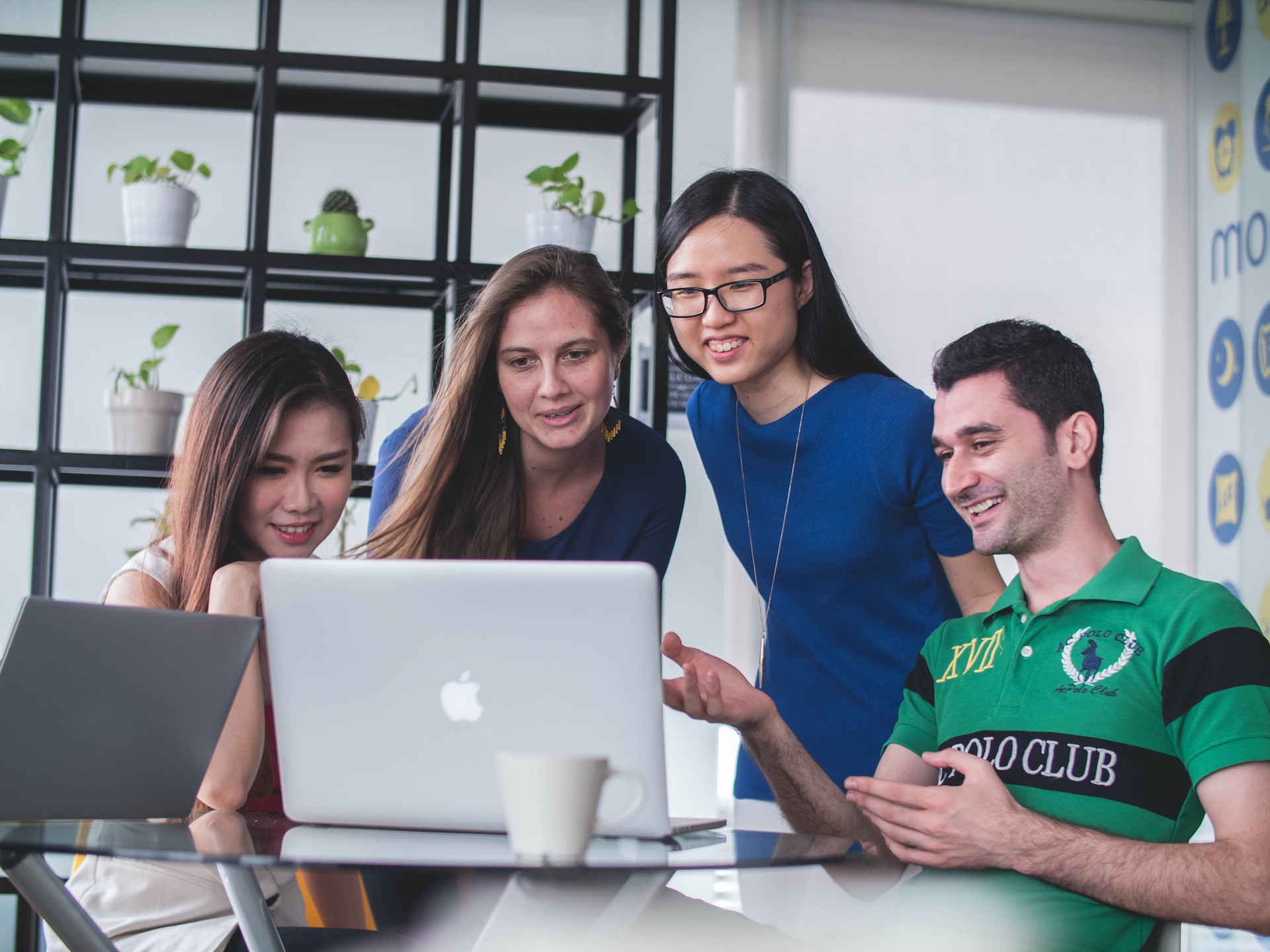Students around a computer
